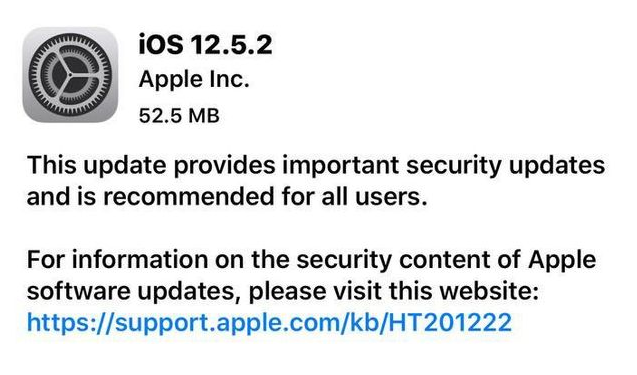 南开乡苹果手机维修分享iOS12.5.2发布，建议所有老苹果用户安装 